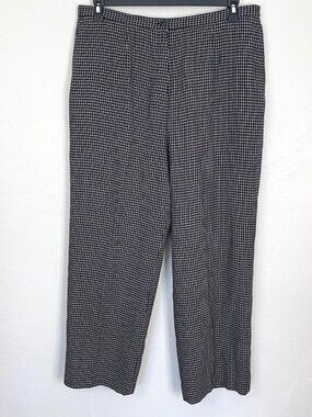Kasper Fully Lined Dress Pants 16P black checked Rayon Office Business casual